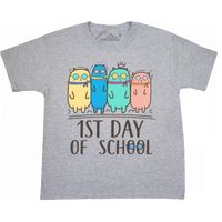 1st day of school Youth T-Shirt has fun foursome of cool kitties going back to school $14.99 #1stDay #firstday #backtoschool #1stdayofschool www.homewiseshopperkids.com