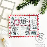 Miriam de Vos | For this card I used the postage collage set from Waffle Flower and stamp set from Tim Holtz… Lots of products to make a beautiful card… | Instagram