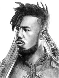 Killmonger (Black Panther) Line Art by SoulStryder210 #killmonger #blackpanther #wakanda #vibranium #diy #pencil