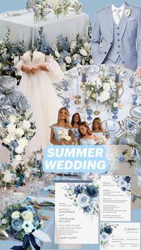 Light blue and white wedding theme