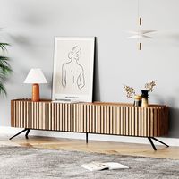 Mid Century Modern Slated Media Console