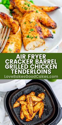 Air Fryer Cracker Barrel Chicken Tenderloins tastes just like the real deal! Using an air fryer helps keep them super moist - and so good!