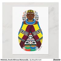 Ndebele, South African Matryoshka Postcard