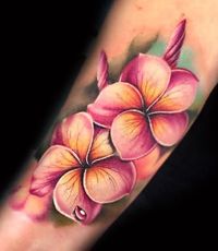 Realistic Plumeria Tattoo