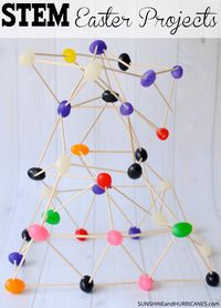 Looking for a fun and education Easter activity that will keep your kids busy for hours (okay at least one hour)? This STEM Easter engineering project using jelly beans is colorful and engaging for kids of all ages. STEM Activities for Kids Easter Project. SunshineandHurricanes.com