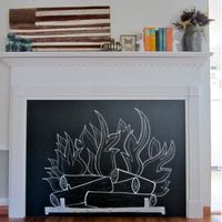 Who said you have to have a fireplace to enjoy a gorgeous mantel? Just attach a chalkboard to any old mantel for a cozy look without the soot. Learn to make a chalkboard fireplace here.