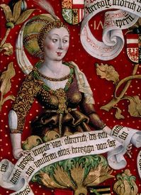 The Babenberger Genealogie (detail) | this panel painting, dated 1489-1492s, shows the female genealogie of the Babenberger family.