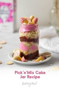 All the sweet treats you love, all in one jar - how delicious does that sound? Layer up our Pick'n'Mix Cake Jar with vanilla sponge, dollops of jammy strawberry buttercream, and handfuls of jazzies for good measure. Whether you're cosying up with a film and fancy the ultimate movie treat, or want to put a smile on someone's face with a jar full of sweetie, vanillary goodness - you're in the right place...