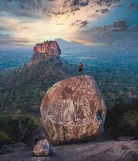 Pidurangala Rock is a towering rock popular as a hiking spot which is situated a few kilometers north of Sigiriya. It is a suitable destination for moderate hikes & climbs to the top of the rock and popular for panoramic views, especially of Sigiriya along with the Sigiriya Rock Fortress. Photo credit @aasiir.__ #travel #srilankatravel #sigiriya #visitsrilanka #traveltips #traveling