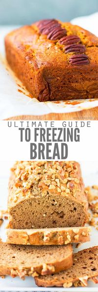 Kitchen Hack! You've got to see this ultimate guide to freezing bread, dough and other baked goods. Everything you could want is covered: cookies, brownies, pizza dough, biscuits, pie crust, tortillas, muffins, pancake...It takes the guesswork out of freezing bread! #kitchen #hack #freezing #bread #dough #bakedgoods #piecrusts #breakfast #dinner #recipe