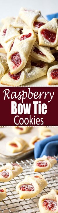 Raspberry Bow Tie Cookies are a perfect cookie to add to your holiday tray.