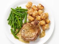 Lemon Garlic Pork Chops with Parmesan Tater Tots