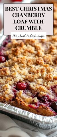 Indulge in the Best Christmas Cranberry Loaf with Crumble this holiday season! It’s bursting with festive flavors and is perfect for cozy gatherings or gifting to friends and family.