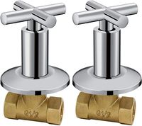 Earl Diamond Concealed Brass Shut Off Valve Straight with Modern Cross Handle Water Shower Home Plumbing Commercial 1/2-Inch IPS G1/2 One Pair - - AmazonSmile