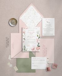 Celebrate your special day with our Spring Border Wedding Invitation Set! Featuring a beautiful sage and blush color palette and elegant floral design, our locally sourced, high quality invitations will surely impress your guests. Enjoy the added convenience of free envelope addressing. Perfect for a romantic spring wedding!