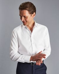 Non-Iron Twill Shirt - White | Charles Tyrwhitt