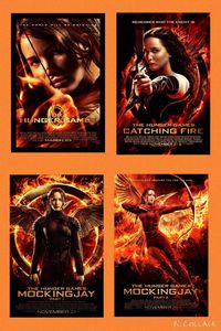 The Hunger Games, Catching Fire, Mockingjay Part 1, Mockingjay Part 2