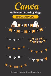 Spooky & stylish Halloween bunting flags you can make in minutes with Canva!  Get started with our free templates & design your own spooky banners for your party.  #Halloween #Bunting #Banners #Decorations #DIY. #HalloweenDecor #SpookyFonts #FrighteningType #CreepyCalligraphy #GhoulishGraphics