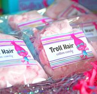 •Troll Hair• Cotton Candy...oh-so-cute party favors! #toocutepaperie #trollsparty #cottoncandy