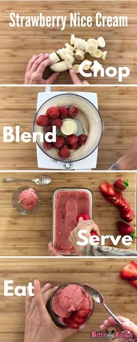 Strawberry Nice Cream recipe on the blog: refreshing, delicious, sugar-free, dairy-free, vegan dessert perfect for anytime!