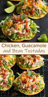 The BEST Chicken, Guacamole and Bean Tostadas - CUCINADEYUNG