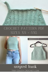 Tunisian Crochet Tank Top Pattern - August Tank