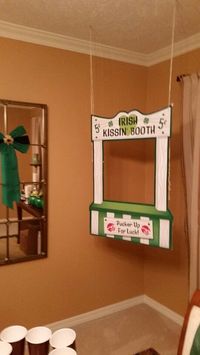 Irish kissing booth I set up for the party. Alsi bought those old school red wax lips for people to wear for photos. Was a BIG hit!