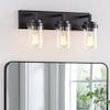 KAWOTI Nolan 21.5-in 3-Light Black Transitional Vanity Light Lowes.com