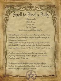 Printable Spell to Bind a Bully – Witches Of The Craft®