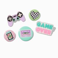 Gamer Round Button & Pin Set - 5 Pack