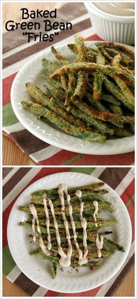 Crispy Green Bean Fries with Balsamic Yogurt Dip - satisfy your need to crunch with this low-calorie and fun appetizer or snack.