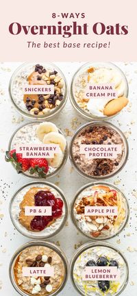 You can’t go wrong with overnight oats for breakfast! Our famous overnight oats recipe is made with just a few ingredients and there is no cooking involved. You need oats, chia seeds, Greek yogurt, maple syrup, and milk.