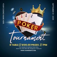 Blue Gradient Poker Tournament  Instagram Pos