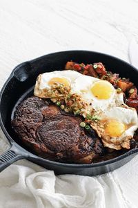 This steak and eggs recipe, which combines perfectly seasoned and seared ribeye with fried eggs and an incredible sauce, is the best way to start your day. 