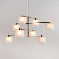 Colombe Burnished Brass and Glass Chandelier Light | Crate & Barrel