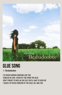 minimal polaroid song poster for glue song by beabadoobee