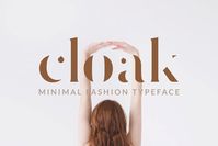 Cloak mixes the modern and minimal. It's sharp and clean but the simple curves add a feminine/fashion touch. Great for mastheads, magazines, logos and headers. Gaps in the letterforms work