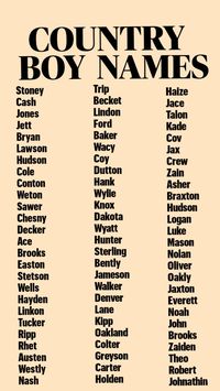 Country boy names