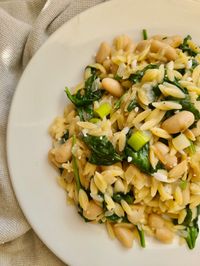 Spinach Cannellini Bean Orzo