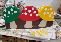 Painted Landscape Edgers - Mushroom Design - Painting: On The Rocks