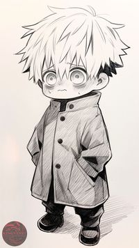 I create custom anime art for you! Check out my fiverr for more information! | Cute chibi character | cute anime character | cool anime hairstyle | chibi character crying | raincoat | pencil drawing | pencil art | pencil sketch | anime art | anime drawing | anime sketch | manga art | manga drawing | Itadori Yuuji | Jujutsu kaisen | JJK | shading | anime pfp | anime wallpaper | custom anime drawing | full body drawing | big anime eyes | kawaii