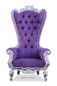 Absolom Roche Chair - Silver & Aubergine Faux Suede