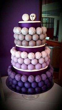 Purple and Gray Cake Bite Wedding - by cakebitedelights @ CakesDecor.com - cake decorating website