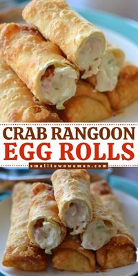 Learn how to make Crab Rangoon Egg Rolls for the best game-day appetizer! This Crab Rangoon Egg Rolls is filled with fresh crab meat, cream cheese, and a perfect blend of spices. Pin this for the best Holiday appetizer and New Year's Eve food idea! 