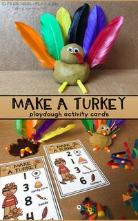 Make a Turkey Playdough Activity Cards by Gigi Smith | Teachers Pay Teachers