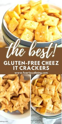 If you have missed Cheez Its since going gluten free, this is the best gluten free cheese cracker recipe. It tastes just like crispy crunch Cheez It Crackers! Easy directions to make these kid friendly bite-sized crackers. fearlessdining