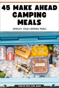 Discover 45 make ahead camping food ideas in our latest blog post! These recipes will make your camping trip a breeze, with delicious and easy-to-prepare meals that you can make in advance. From breakfast to dinner, we've got you covered. Save time on your camping trip and enjoy the great outdoors with our make-ahead meals!