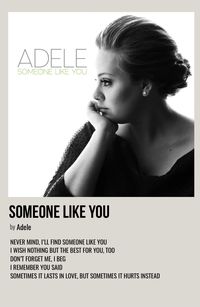 minimal polaroid song poster for someone like you by adele