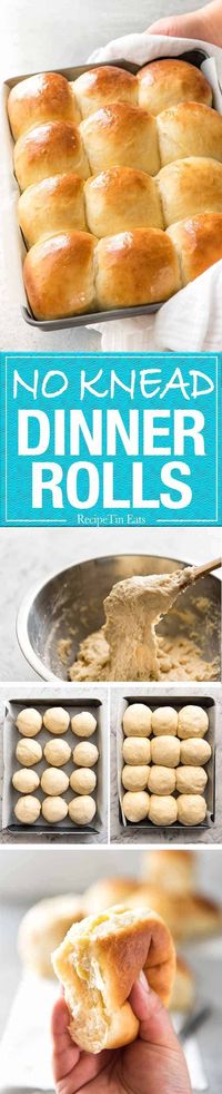 These NO KNEAD Dinner Rolls are like magic! No stand mixer, just mix the ingredients in a bowl! recipetineats.com