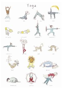 Yoga poster for kids. Helps to inspire little ones to try out a few yoga poses!